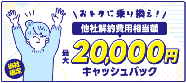 最大20,000円キャッシュバックキャンペーン