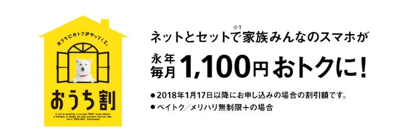 ソフトバンク光公式HPのおうち割光セットの画像