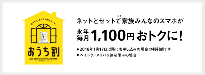 ソフトバンク光公式HPのおうち割光セットの画像