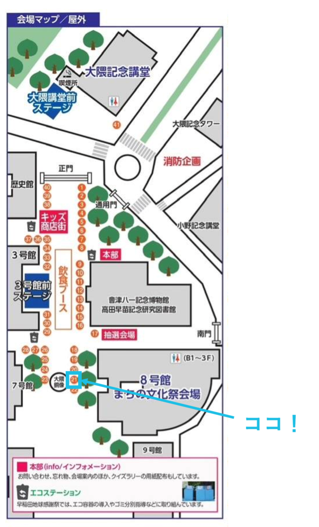 ブースの出展場所