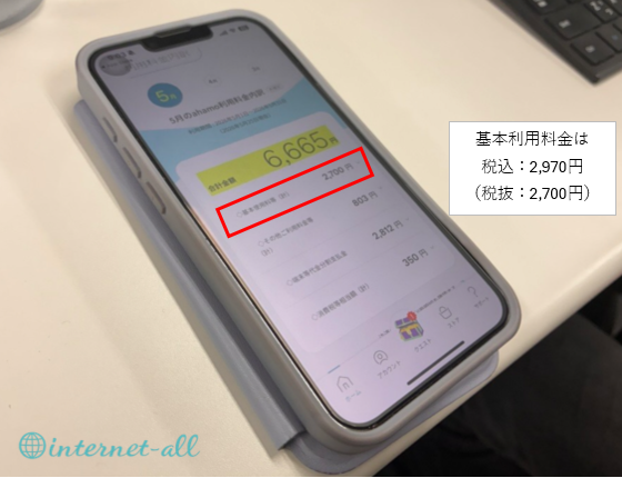 ahamoの料金画面